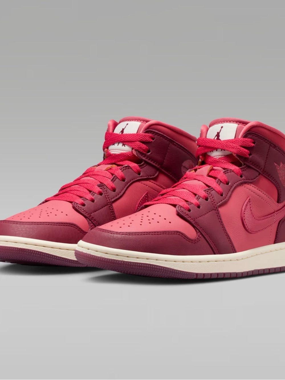 Nike Air Jordan 1 Mid Two-Tone Raspberry/Pink Sneakers BRAND NEW